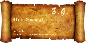 Biri Gyöngyi névjegykártya